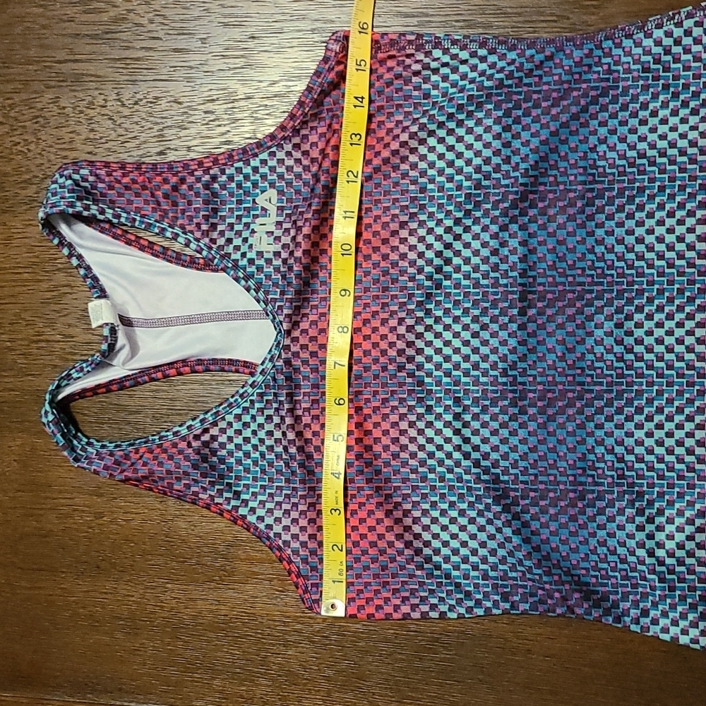 Fila Multi Colored Tank Top  -Butterfly Back - Size Medium - Picture 6 of 7
